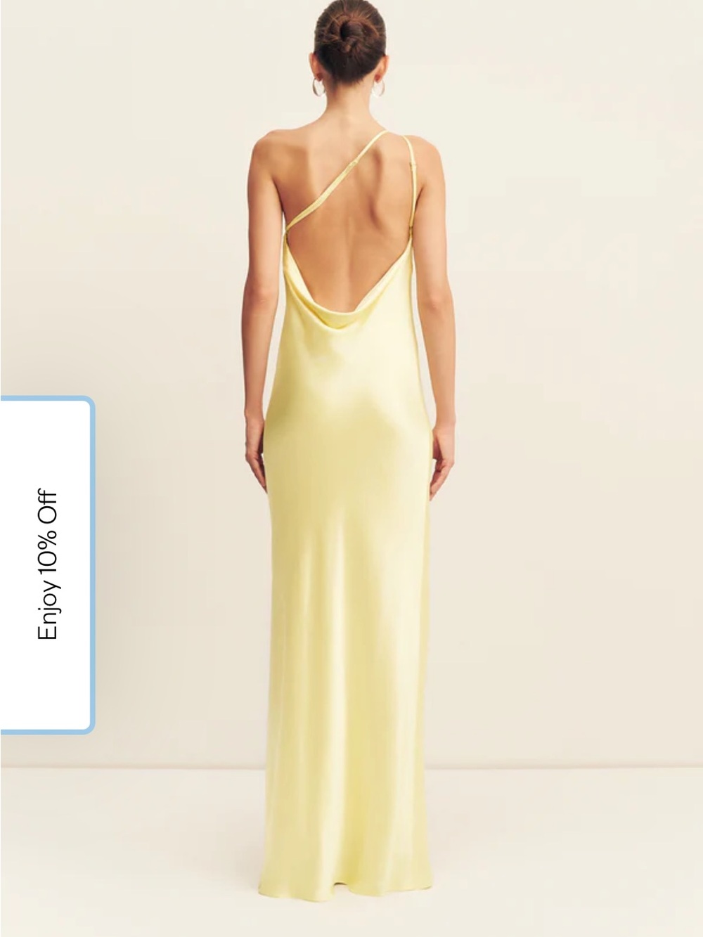 La Lune One Shoulder Cowl Back
Maxi Dress - Lemon NWT